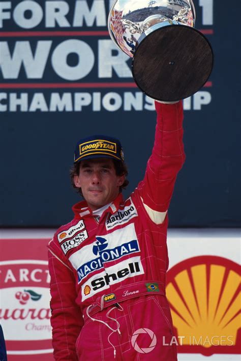 Podium Race Winner Ayrton Senna McLaren At Brazilian GP