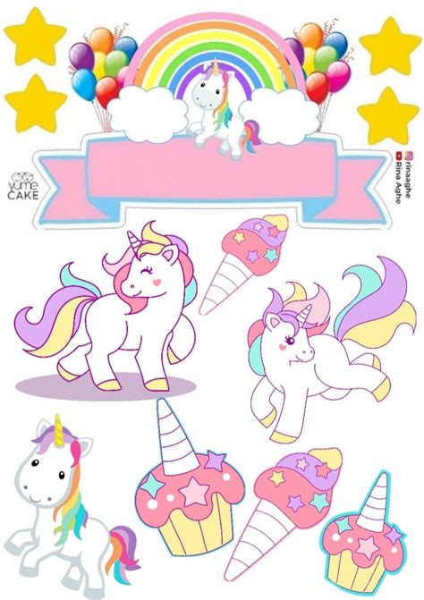 Unicorn Topper Cake Printable In Unicorn Topper Unicorn Toppers