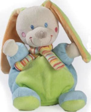 Peluche Lapin Bleu Boule Ventre Vert Longues Oreilles Ray Es Mots D