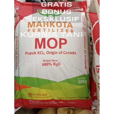 Jual Pupuk Kcl Mahkota Mop Isi Kg Kemasan Repack Original