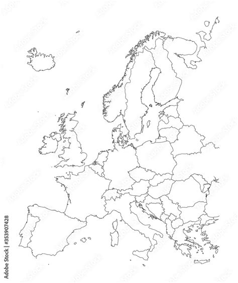 Mapa Konturowa Europy Czarno Bia A Mapa Fizyczna Europy The Best Porn