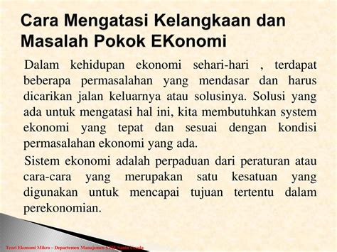 Apa Yang Dimaksud Dengan Masalah Pokok Ekonomi