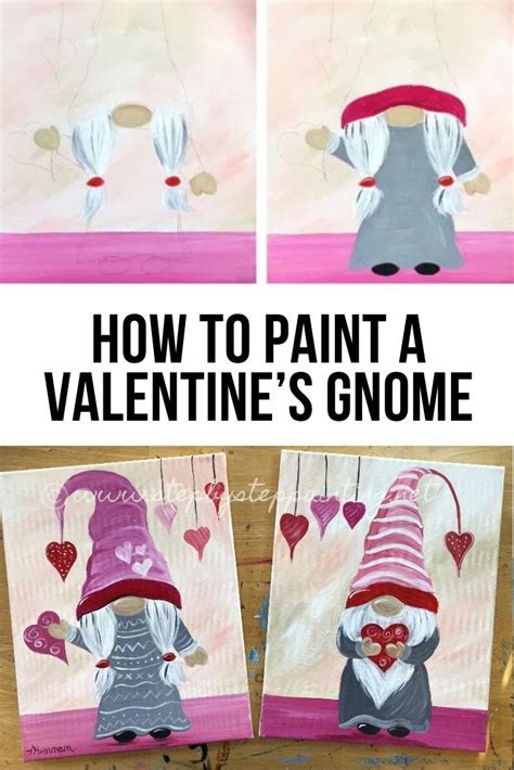 How To Paint A Valentine S Gnome Painting Crafts Valentines Art