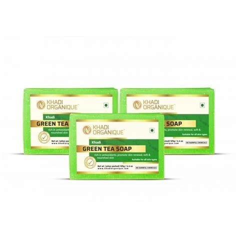 Buy Khadi Organique Green Tea Soap Pack Of 3 Ayurvedic Green Tea Soap