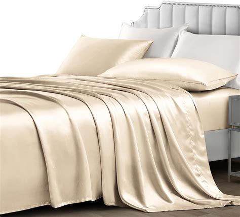 Nsgz 3 Pieces Satin Sheets Twin Xl Silky Satin Bed Sheet Set With 1 Fitted Sheet 1