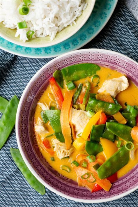 Thai Curry Mit Erdnussbutter H Hnchen Und Zuckerschoten