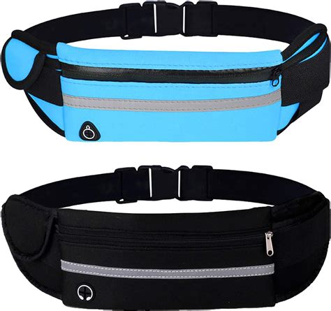 2 Pack Running Pouch Belt Waist Pack Bag Adustable Workout Gym Fanny