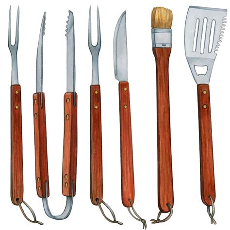 Premium Vector Watercolor Hand Drawn Bbq Cooking Tools