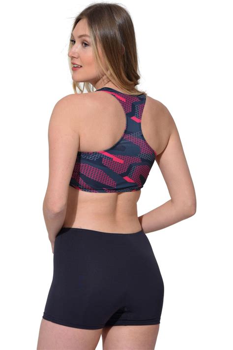 Modelli Desenli Badili Şortlu Yüzücü Bikini Desenli Füme MayoDenizi