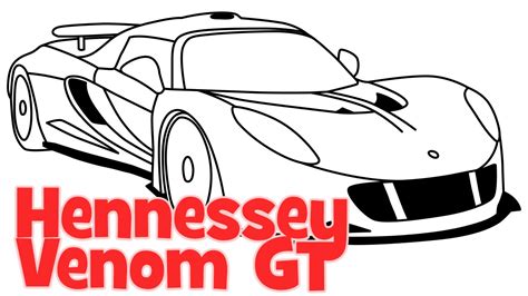 How To Draw A Car Hennessey Venom GT Supercar Step By Step Easy Drawing