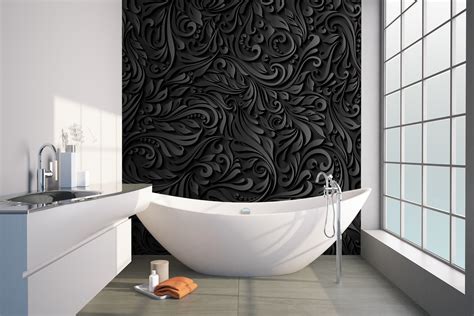 Wall Mural Black Damask 3d Wallpaper Grafix Wall Art New Zealand Made