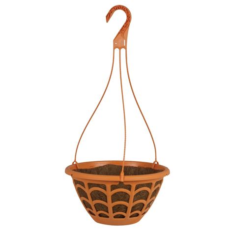 12 Bali Hanging Basket With Plastic Hanger And Aquasav™ Coco Liner Solid Pride Garden Products