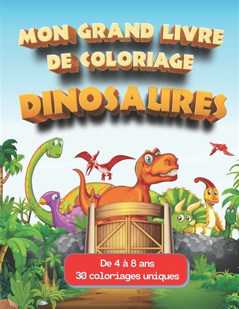 Buy Mon grand livre de coloriage dinosaures De 4 à 8 ans 30 coloriages