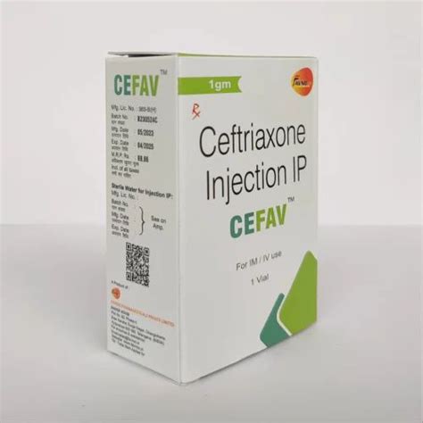 Cefav Ceftriaxone For Inj Ip Gm At Rs Vial Ceftriaxone Sodium