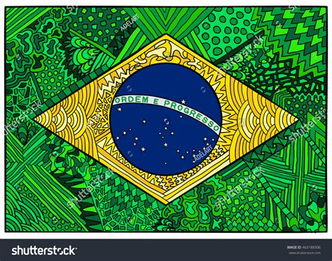 Brazil Flag Ethnic National Symbol Brazil Stock Vector 463188506