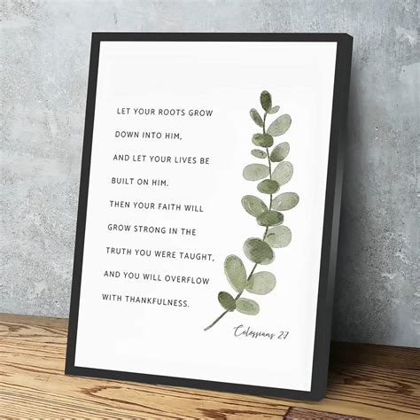 Amazon Art Work For Home Walls Colossians 2 7 Let Your Roots Grow