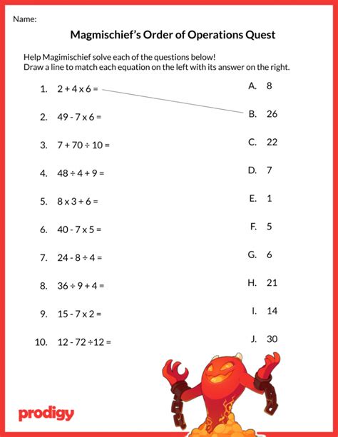 Order Of Operations Challenge Worksheet Pdf