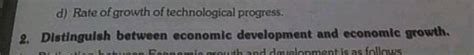 Economic Development Involves Only Economic Growth