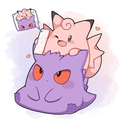 Gengar And Clefable Pokemon Drawn By Sevi Seviyummy Danbooru