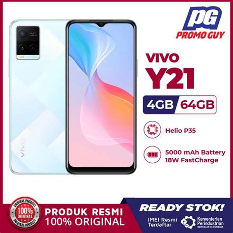 Jual Vivo Y21 4 64 GB RAM 4 ROM 64GB Original Handphone Hp Smartphone