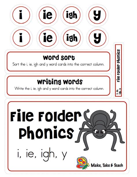 Phonics Igh Y I E Words