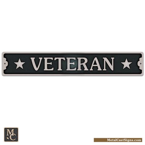 VETERAN – 9″ Cast Metal Sign – Metal Cast Sign Co.