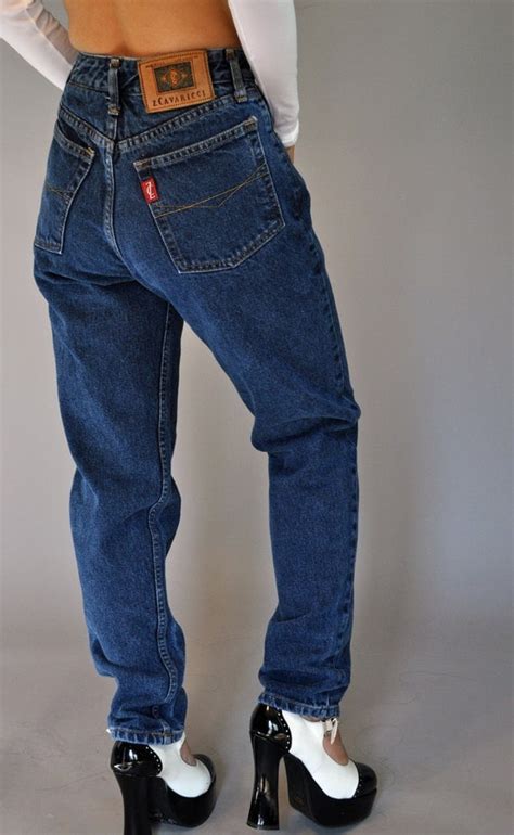 80s Vintage High Waisted Jeans Dark Wash Z CAVARICCI Denim