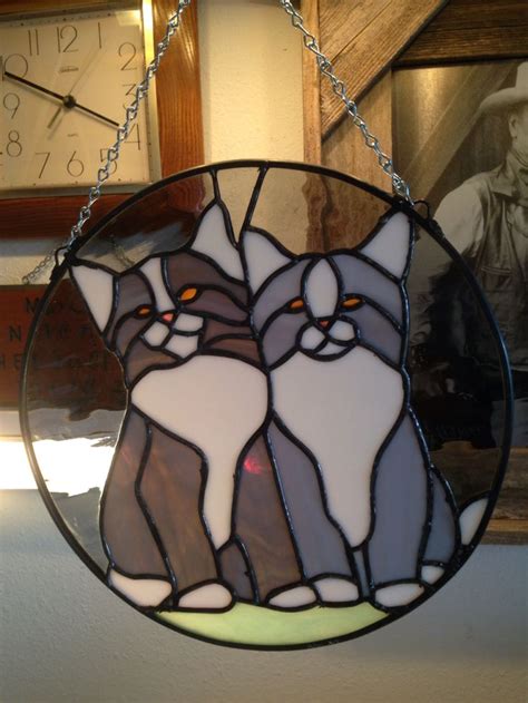 Kitties For A Friend Cat Stain Stained Glass Art Stained Glass Patterns