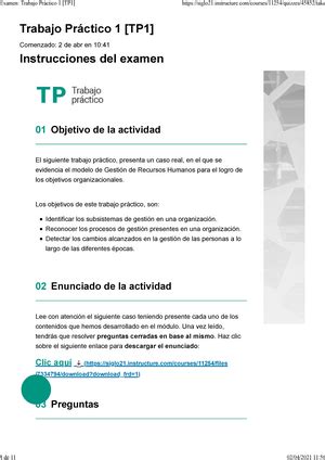 Examen Trabajo Pr Ctico Tp Trabajo Pr Ctico Tp Comenzado