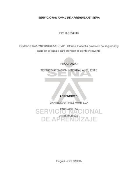 Ga Aa Ev Informe Protocolo Ssgt Pdf Servicio Nacional