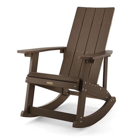 Lue Bona Doda Dark Brown Hdps Plastic Adirondack Rocking Chair Porch