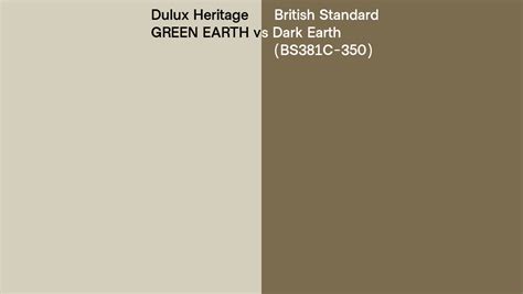 Dulux Heritage GREEN EARTH Vs British Standard Dark Earth BS381C 350