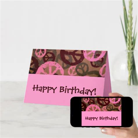 Happy Birthday Peace Signs Birthday Card Zazzle