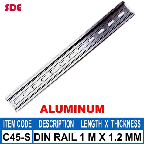 Uni Air SDE Branded DIN Rail Aluminum 1 M Long X 45 Mm Wide X 1 2mm