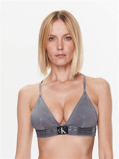 Calvin Klein Swimwear Góra od bikini Fixed KW0KW01974 Czarny Modivo pl