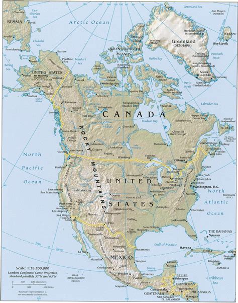 Us And Canada Blank Physical Map Fresh Physical Maps North America ...