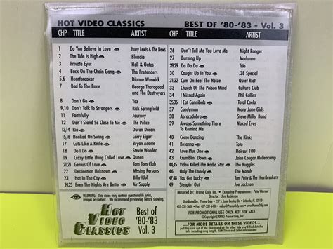 🔥 Promo Only Dvd Hot Video Classics Best Of 1980 1983 1980s Music