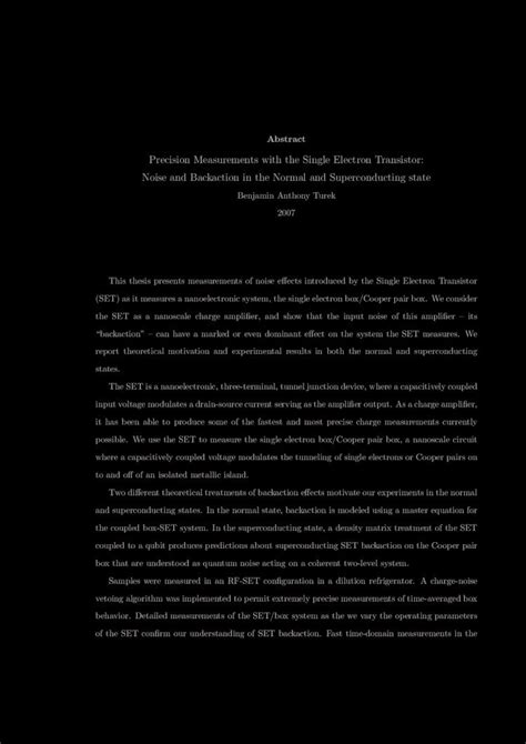 PDF Precision Measurements With The Single Electron Transistor