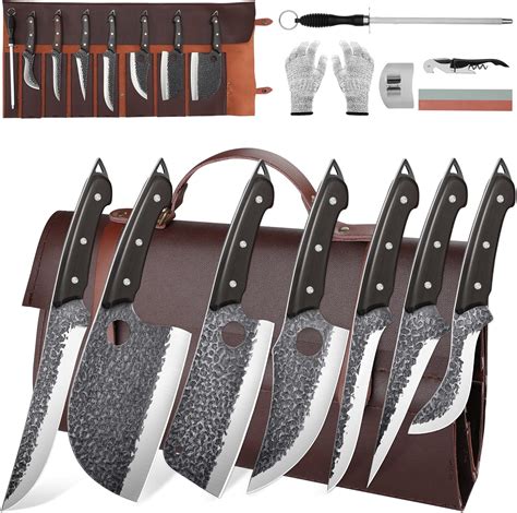 Amazon Rococo Pcs Butcher Cleaver Knife Set For Meat Cutting