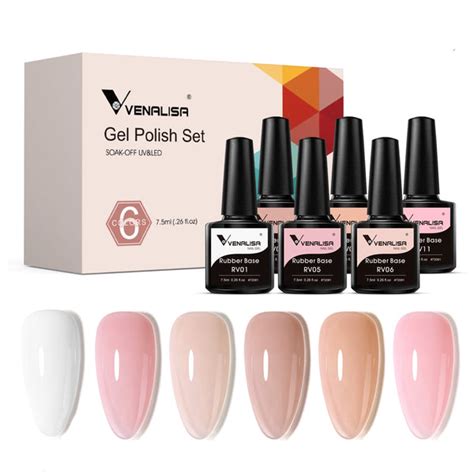 Venalisa Rubber Base 6 Colors Gel Polish Set