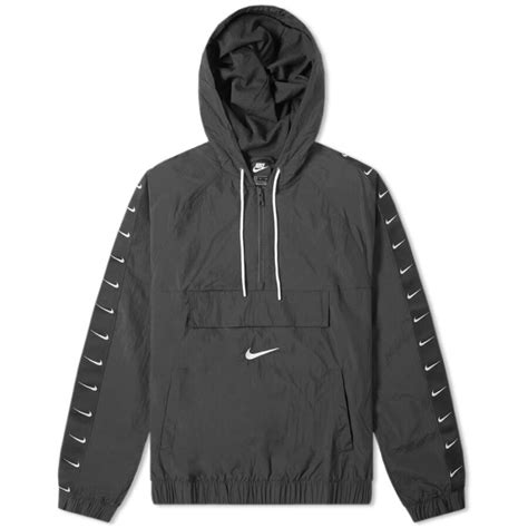 Nike Taped Swoosh Windbreaker Jacket 'Black' | MRSORTED