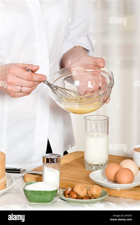 Hand Milk Boil Cooks Boiling Cooking Egg Yolk Whisk Bowl Woman Cup