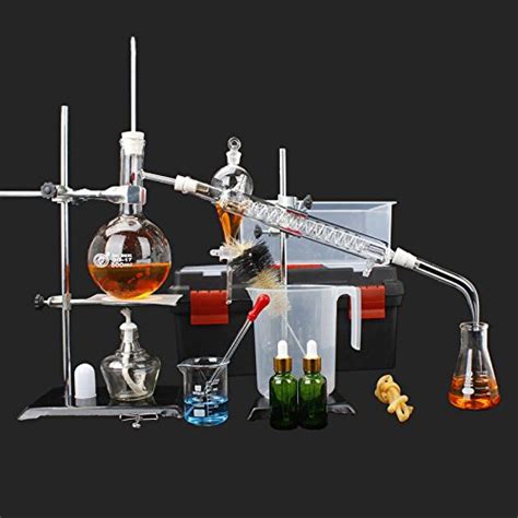 New Diy Distillation Unit 500ml Lab Glassware Kit Chemistry Labware Set Refining Pure Dew