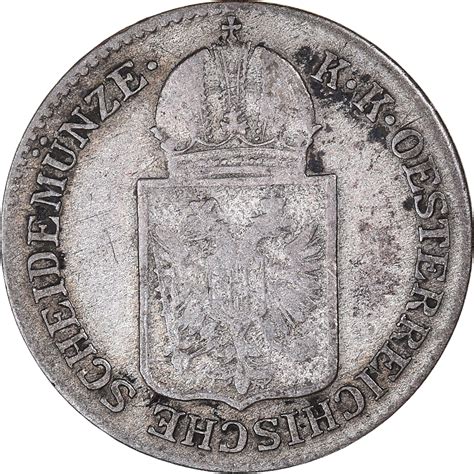 Coin Austria Franz Joseph I 6 Kreuzer 1849 Vienna Silver