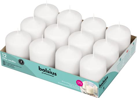 Bolsius Pillar Candles 78 X 58 White Bulk Buy The Candle Emporium