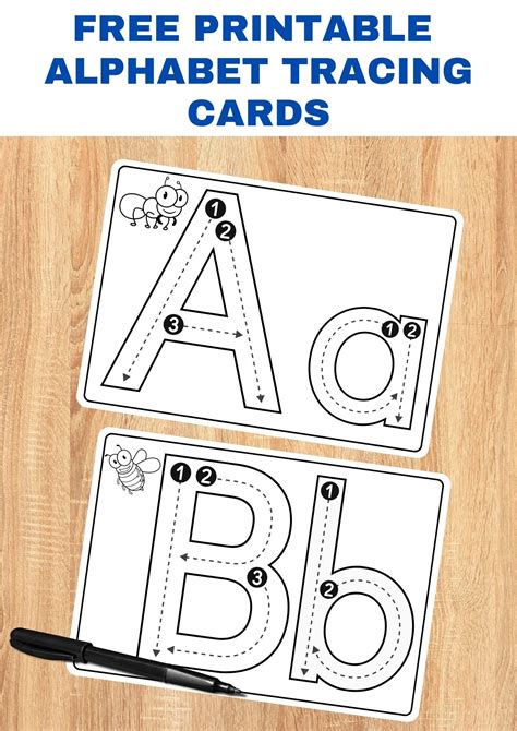 A To Z Full Page Free Printable Alphabet Tracing Cards Complete Set Download Free Printable Pdf