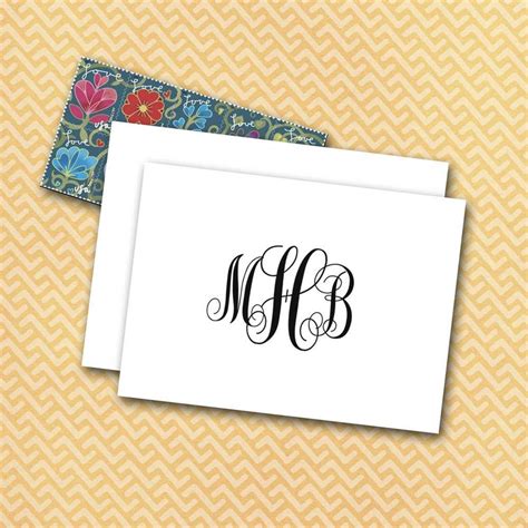 Classic Monogram Note Cards Personalized Traditional Etsy