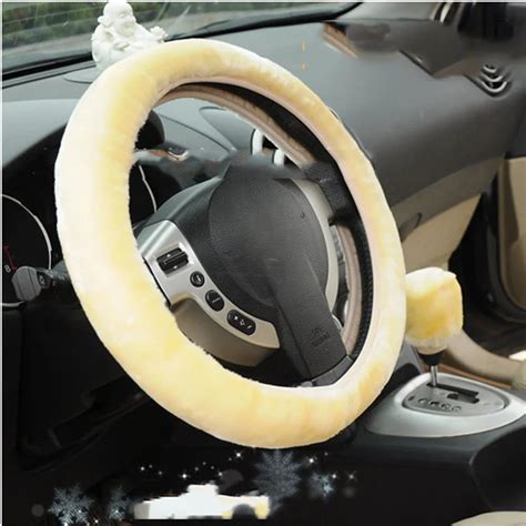 Soft Warm Plush Car Steering Wheel Cover Universal Automotive Helm