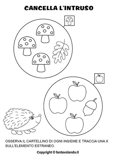 Schede Per L Autunno Cancella L Intruso Fantavolando
