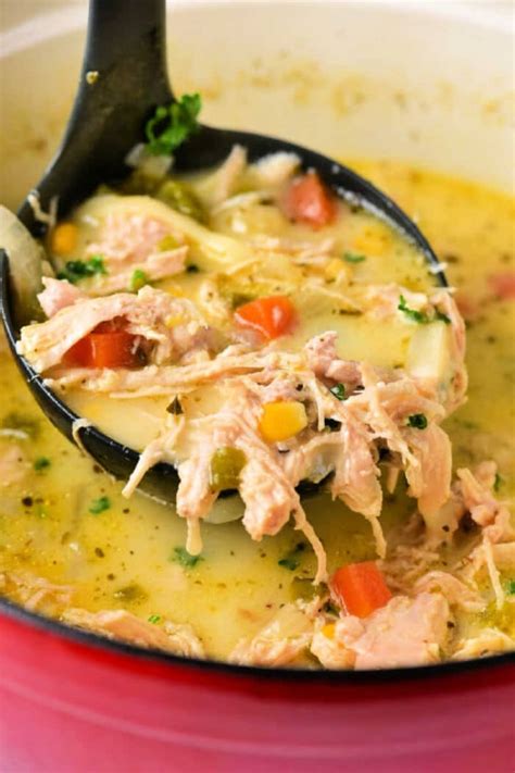 Creamy Chicken Poblano Soup On The Stove Or Pressure Cooker